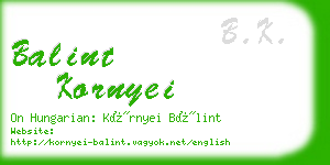balint kornyei business card